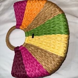 Roxy Multicolor Woven Tote Bag